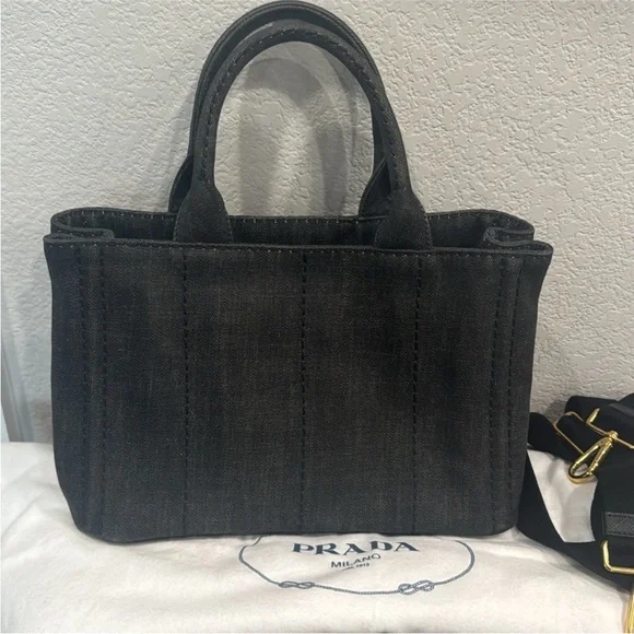 Prada Black Denim Tote Bag - Picture 4 of 16